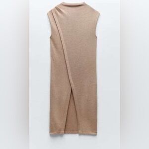 ZARA Casual Style Sleeveless Long High-Neck Elegant Dress